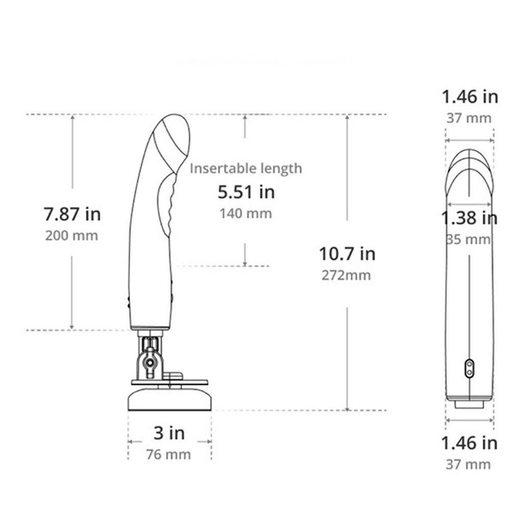 Красный вибратор 27,2см со съемной присоской, с технологией Touch-Sense и управлением через приложение Lovense Mission 2 Smart Suction Vibrator Red LE-45