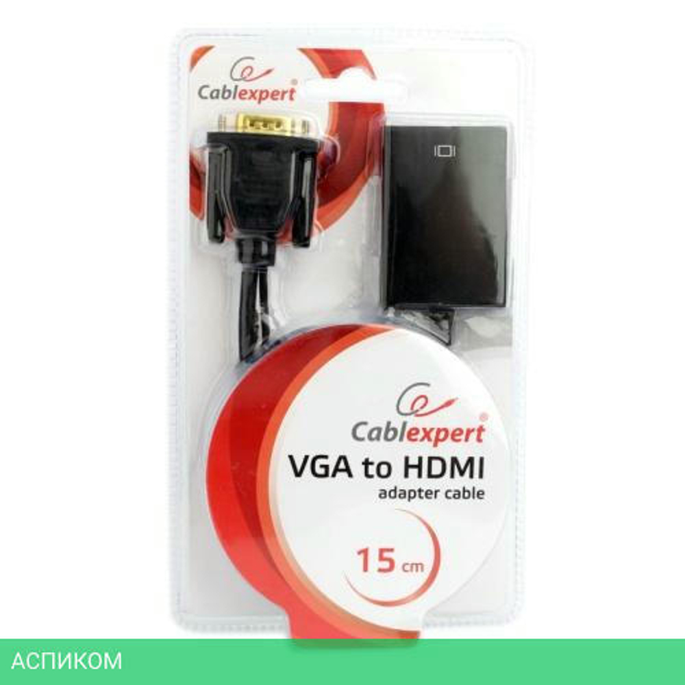 Адаптер Cablexpert A-VGA-HDMI-01 HDMI/VGA/3.5 мм jack (+ USB для питания)