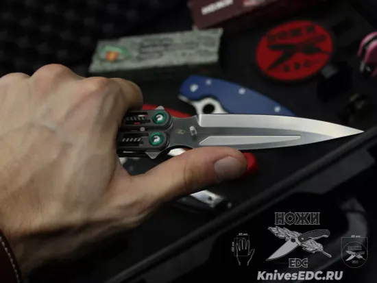 Нож бабочка (балисонг) Reptilian Стикс-03 сталь D2, рукоять сталь + алюминий