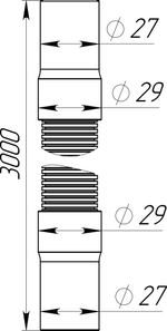AQUANT ШЛАНГ СЛИВНОЙ ДЛЯ СТИРАЛЬНОЙ МАШИНЫ 300 СМ. В ПАКЕТЕ