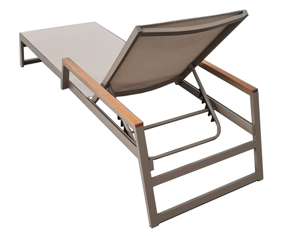 Шезлонг-лежак металлический Tagliamento Kemer, тортора