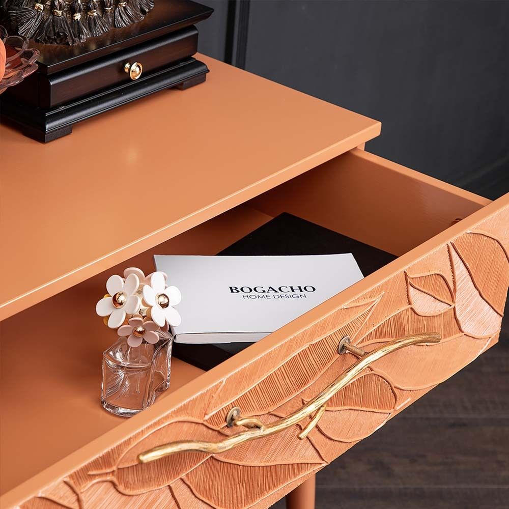 Консоль Арт Колор leaves Классик Голд Томленый оранжевый