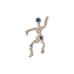 "Рок-н-ролл" брошь в белом серебряном покрытии из коллекции "Kaleidoscope" от Jenavi c замком булавка