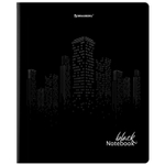 Тетрадь А5 48 л. BRAUBERG скоба клетка матовая ламинация выборочный лак "Black" (микс в спайке) (20 штук в упаковке)