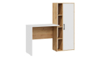 Стол письменный с полками и шкафом Дуб Крафт золотой/Белый Ясень 133,4х50х135 см