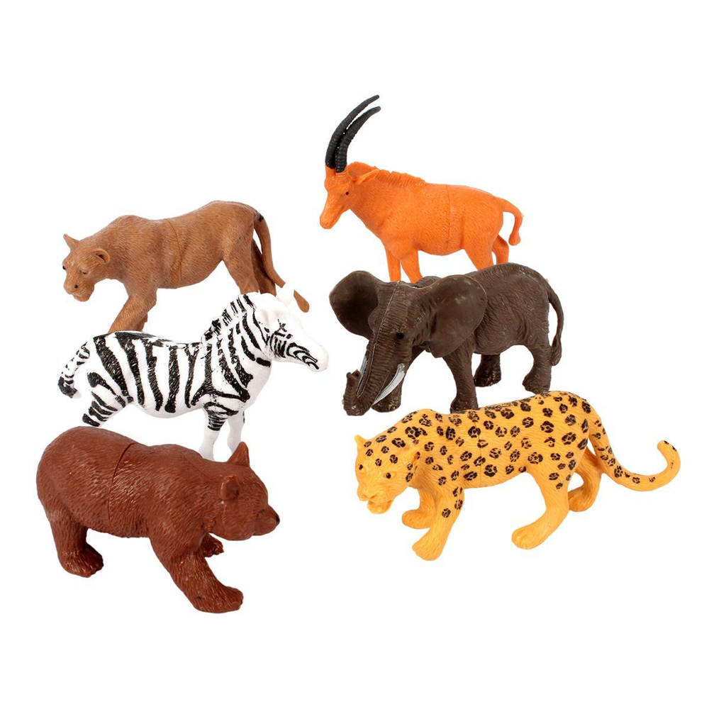 Дикие животные 6шт. пластизоль, в пакет YG97743-R (Играем вместе)
