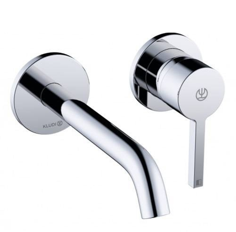 Смеситель для раковины Kludi NOVA FONTE Pura настенный, однорычажный, внешняя часть, излив 190 мм, хром (202440515)