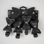 Набор фиксаций с бантиками из черной натуральной кожи (Цвет: черный)