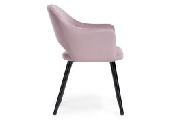 Стул на металлокаркасе Апри микровелюр розовый / черный глянец