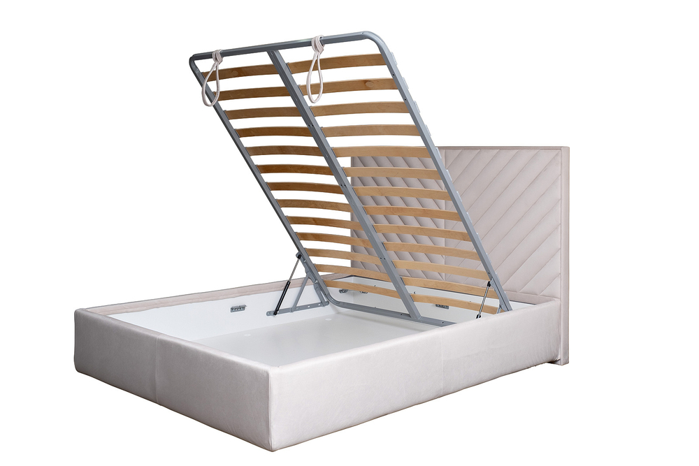 Кровать c подъемным механизмом 173х220х125 Garda Decor Milano Basic велюр бежевый