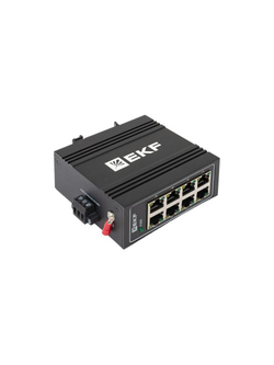 Коммутатор неуправляемый промышленный U-8T 8 портов 10/100Base-T(X) RJ45 монтаж на DIN-рейку TSX EKF TSX-U-8T