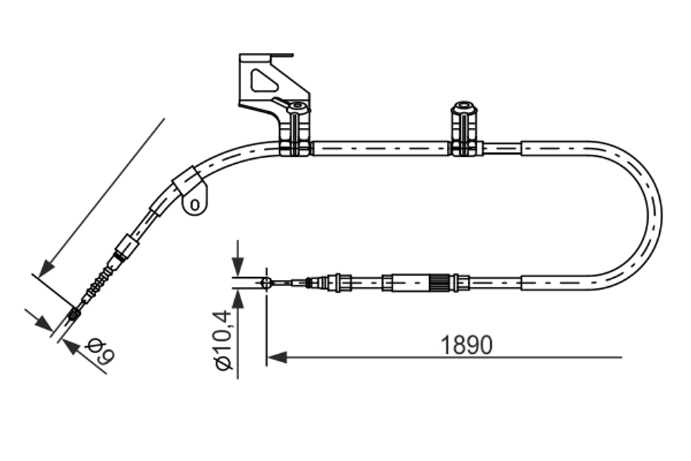 BOSCH - 1987477803-BOC - Cable Pull, parking brake