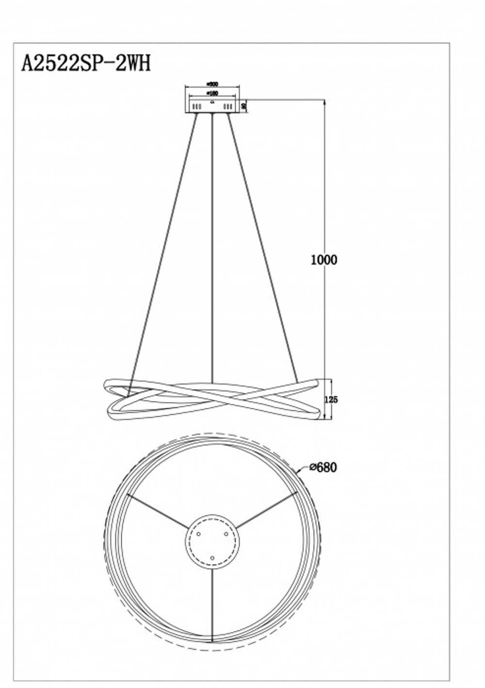 Подвесная светодиодная люстра Arte Lamp SWING A2522SP-2WH