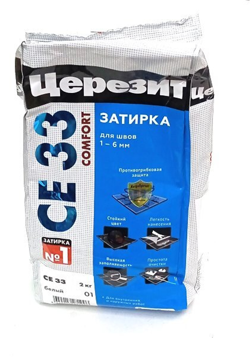 Церезит СE 33 Super Затирка для узких швов 2-5 мм (белый 01) (2кг) 1/12