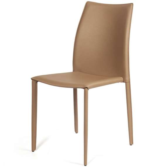 Стул Rolf из фактурной кожи цвета мокко