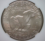 США 1 доллар (dollar) 1972 D "Эйзенхауэр" в слабе DNC (MS64)