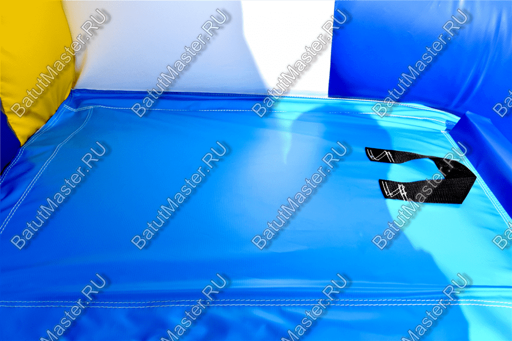 Коммерческий надувной батут-горка "Дракон" 10*5*8 м,без шипов сине-белый