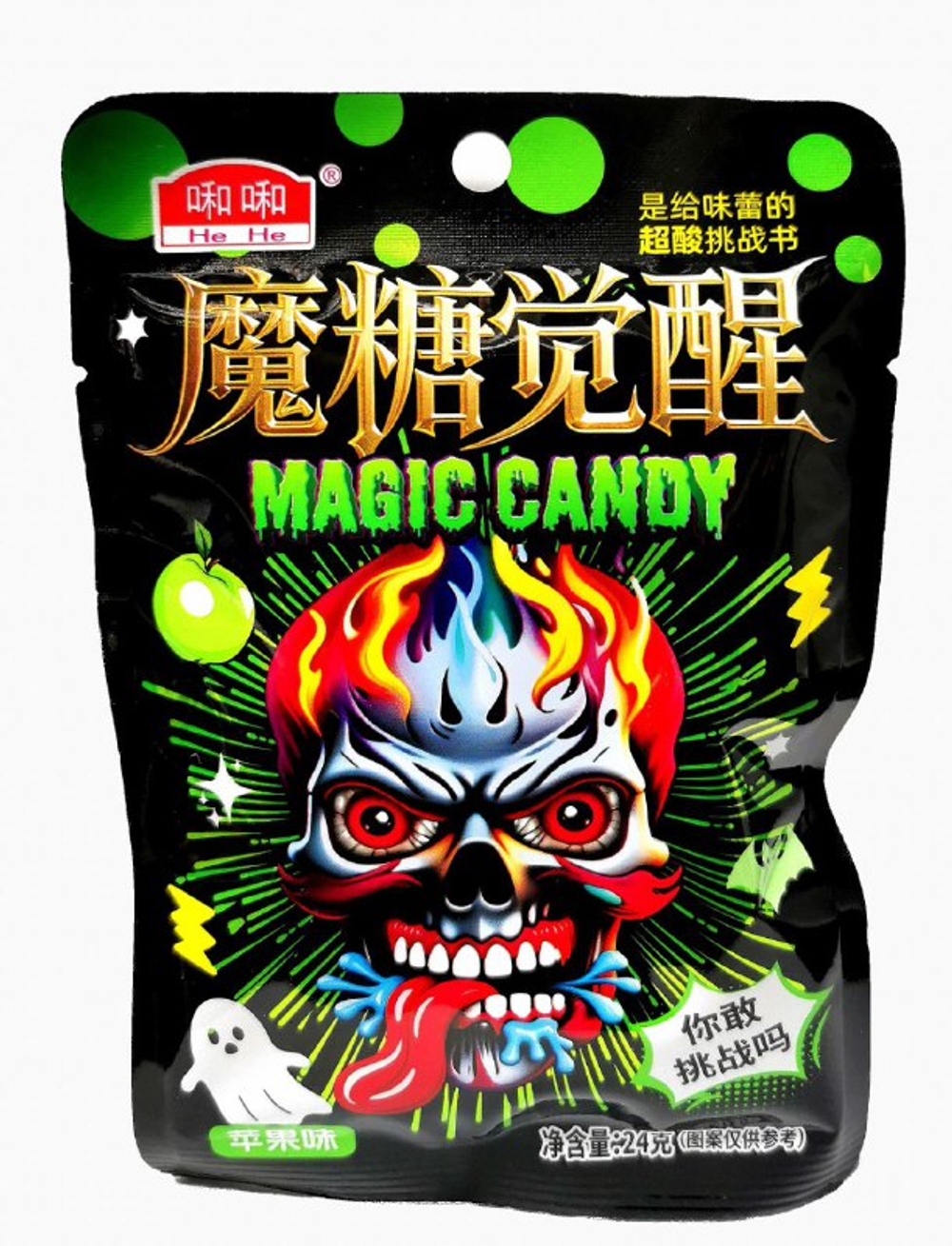 Конфеты HeHe Череп в огне яблоко 20 гр