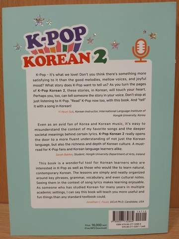 K-Pop Korean 2 - Book with mp3 download. Learn Korean with Original K-Pop Songs
