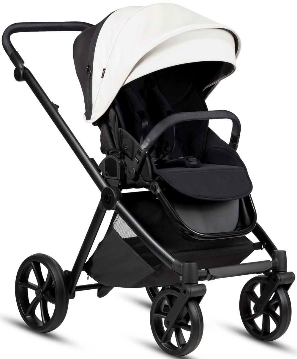 Детская коляска Tutis Mio 3 Plus Leather New 4 в 1 с автокреслом Beno Beige и базой 1622200 Silver Grey