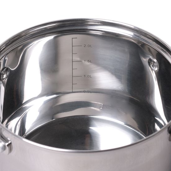 Кастрюля 2,9 л. из нержавеющей стали с крышкой Kamille KM 4718S с 7-слойным дном