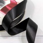 Лента Атласная 2,5см х 110м Полиэстер класс А (Черный)