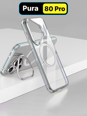 Чехол для Huawei Pura 80 Pro WLONS Spirit Shield прозрачный, с Магсейф и металлической подставкой в блоке камеры