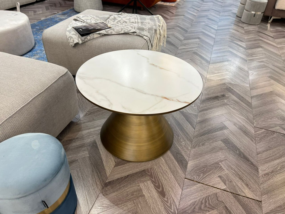 Стол журнальный CT9346CI (D70) белый керамика