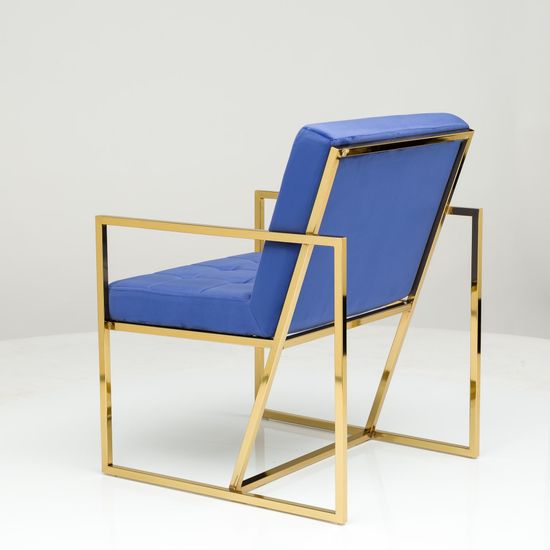 Кресло Goldfinger синий велюр