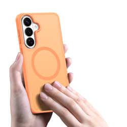 Чехол оранжевого цвета с MagSafe для Samsung Galaxy S26, серия Yind Series от Dux Ducis