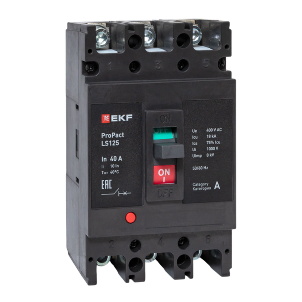 Автоматический выключатель в литом корпусе  EKF mccb-125-18-3-40-ls
