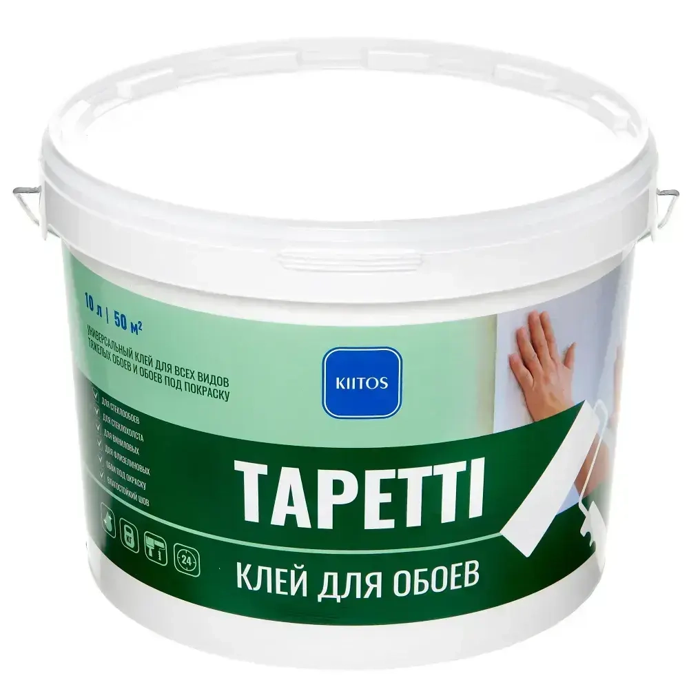 Готовый клей для всех видов обоев и обоев под окраску на основе (ПВА) KIITOS TAPETTI, 5кг