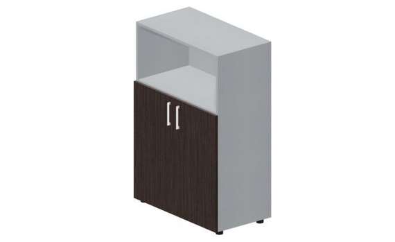 Шкаф 80х44х118см для документов (2 двери+ниша, 2 полки, ручки - хром)