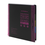 Тетрадь 120л., А5, клетка, Alingar "Colledge ruled", цветная спираль, чёрная пластиковая обложка, цветные пластиковые разделители, ассорти 4 цвета