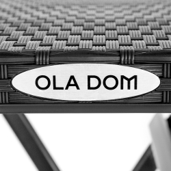 Набор складной садовой мебели "RATTAN" от OLA DOM. 2 стула и стол. Цельнолитая спинка и сиденье на металлическом каркасе.