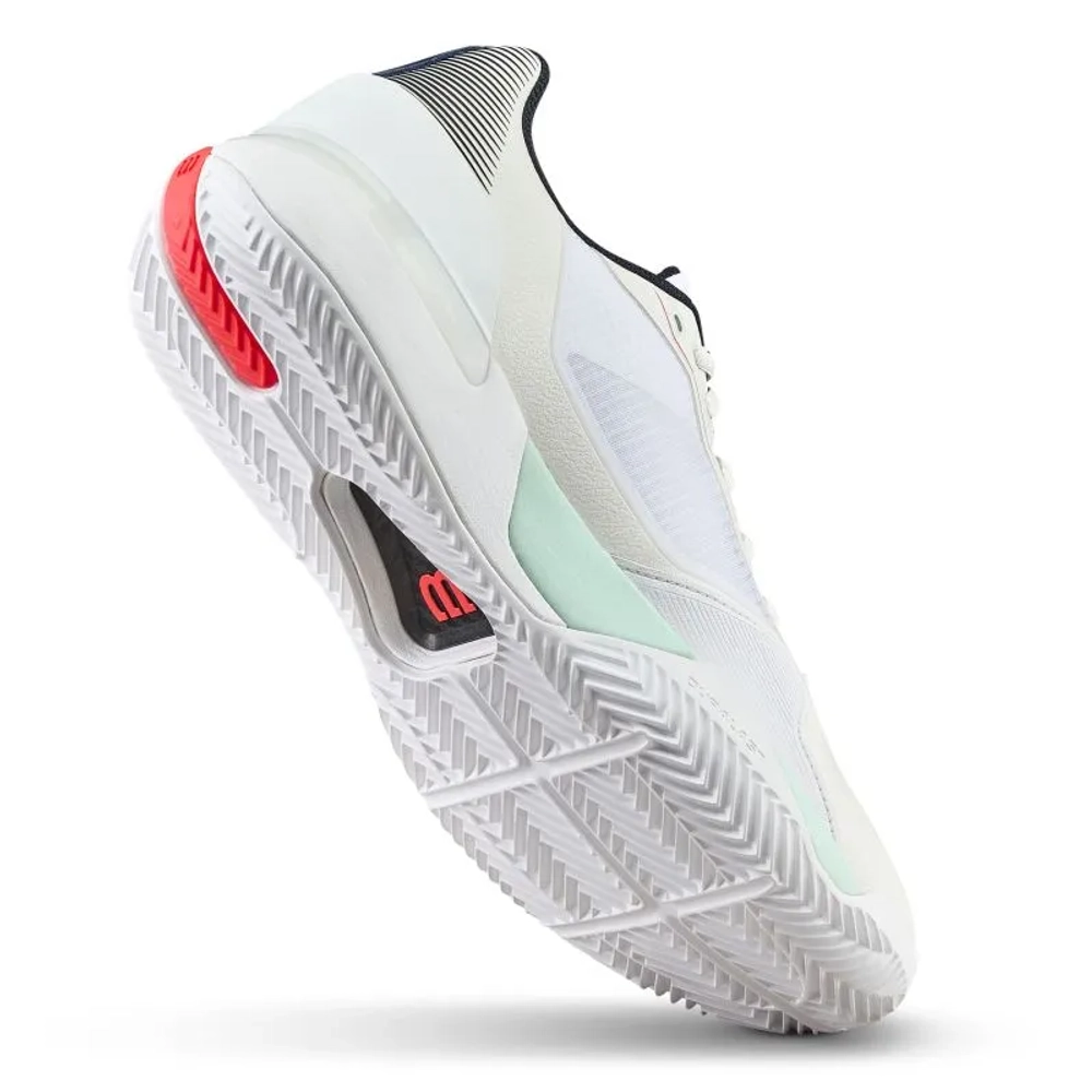 Мужские кроссовки теннисные Wilson Rush Tour 5 Clay - white/bay/fiery core