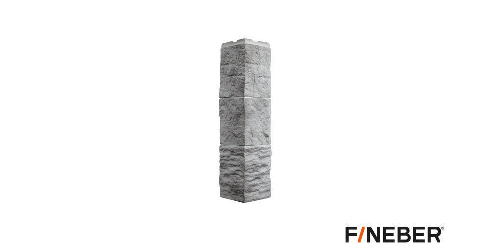 Угол наружный для Фасайдинга Дачный Туф 3D-Facture Светло-Серый