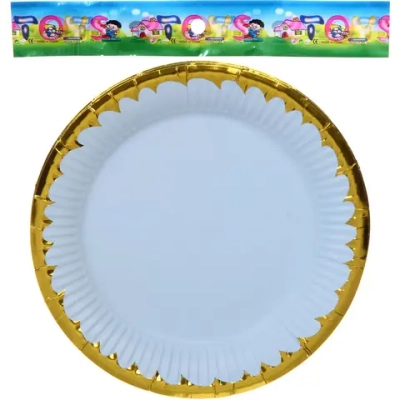 Тарелка бумажная 18 см в наборе 10 шт «Праздничный день», голубой