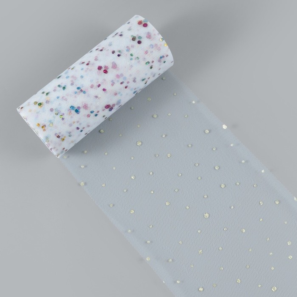 Фатин с разноцветными блестками 15 см