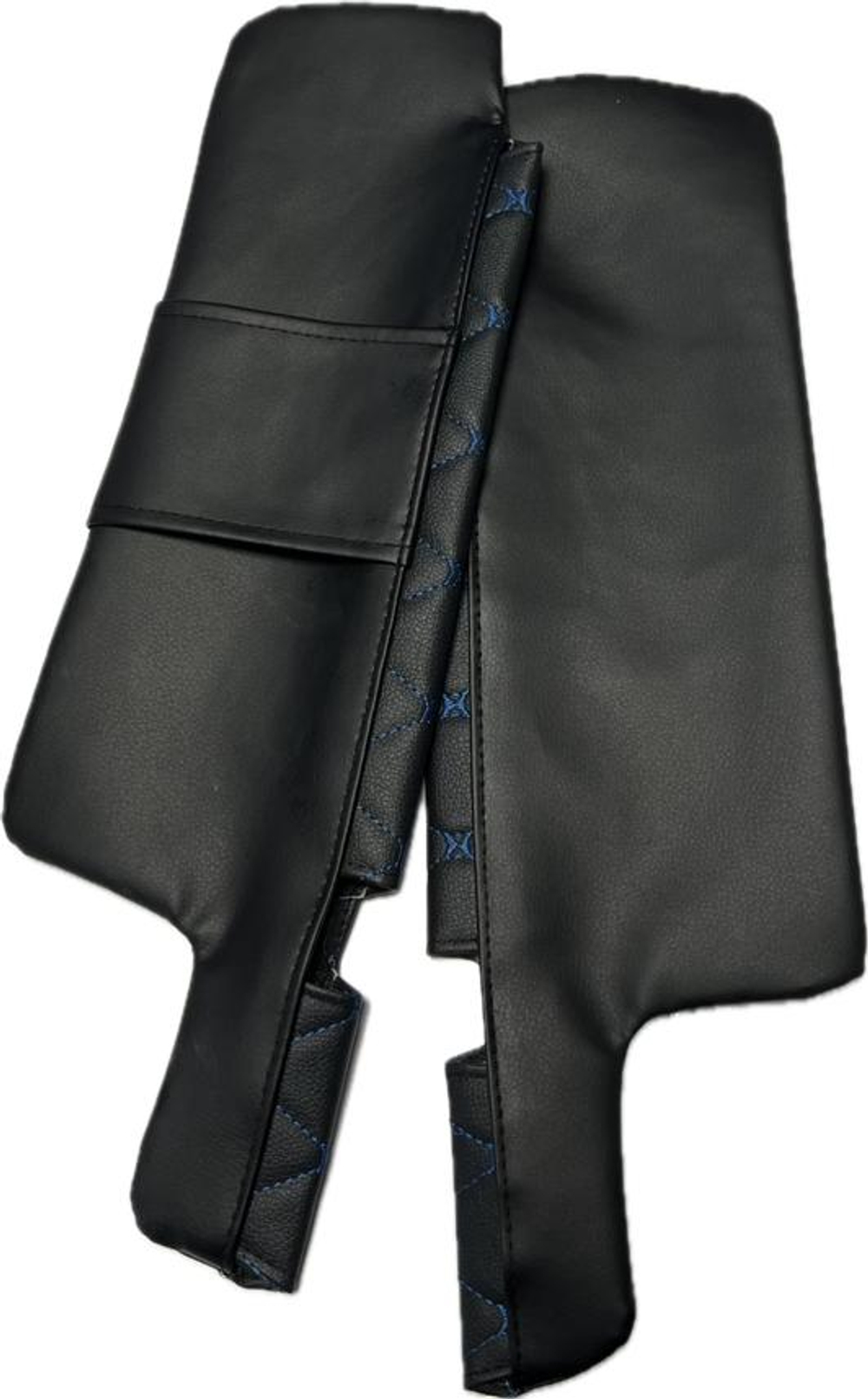 Чехлы на козырьки ВАЗ 2108, 2109, 21099, 2113, 2114, 2115 (синяя нить Бабочка)