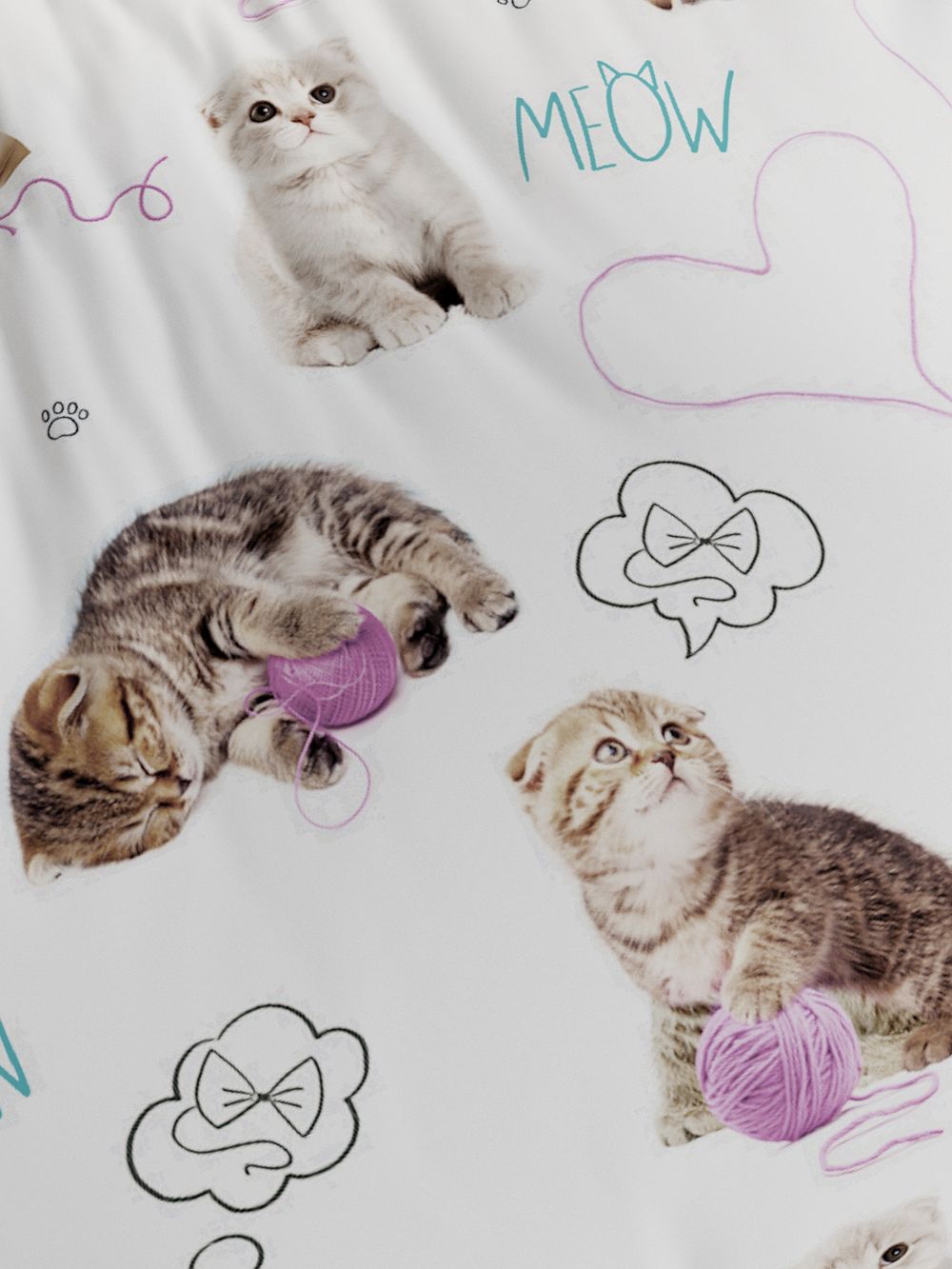 Пододеяльник перкаль Сказка "Пушистики" 1,5-спальный на молнии 145x205 см