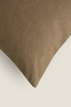 ZARA HOME ХЛОПКОВЫЙ ЧЕХОЛ ДЛЯ ДЕКОРАТИВНОЙ ПОДУШКИ, ТЕМНО-ОЛИВКОВЫЙ