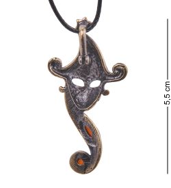 AM-4139 Подвеска «Колдунья» (латунь, янтарь)