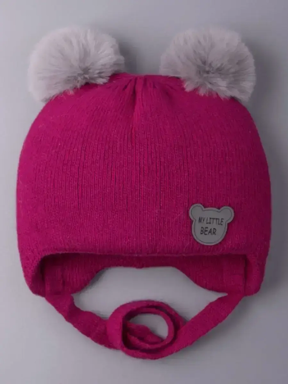 Шапка для девочки зимняя вязаная с ушками