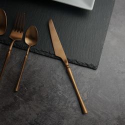 Нож столовый 22,9 см матовая цвет медь PVD   [12]