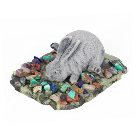 Сувенир "Кролик лежит" из мрамолита R117044