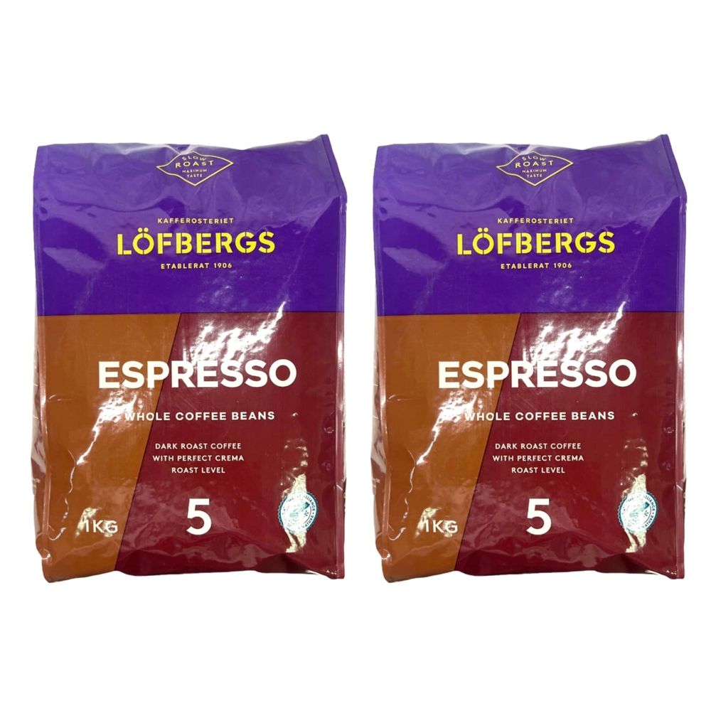 Кофе в зернах Lofbergs Espresso 1 кг, 2 шт