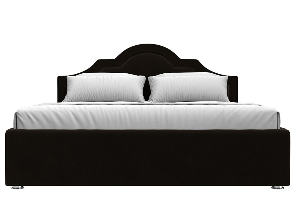 Кровать интерьерная Афина 160, Коричневый, Микровельвет, 28514