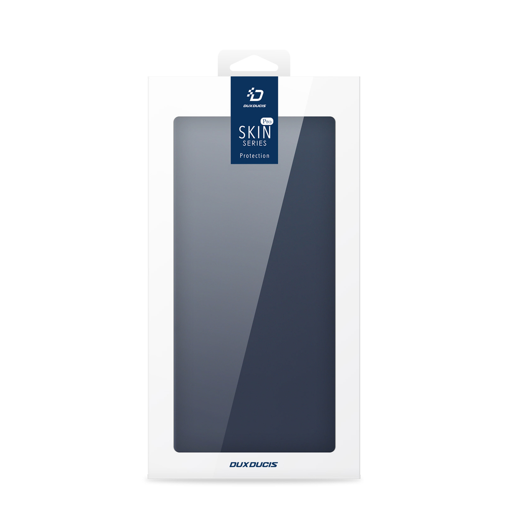 Чехол книжка из PU кожи синего цвета от Dux Ducis для смартфона Samsung Galaxy S25 Edge, серия Skin Pro Series Case