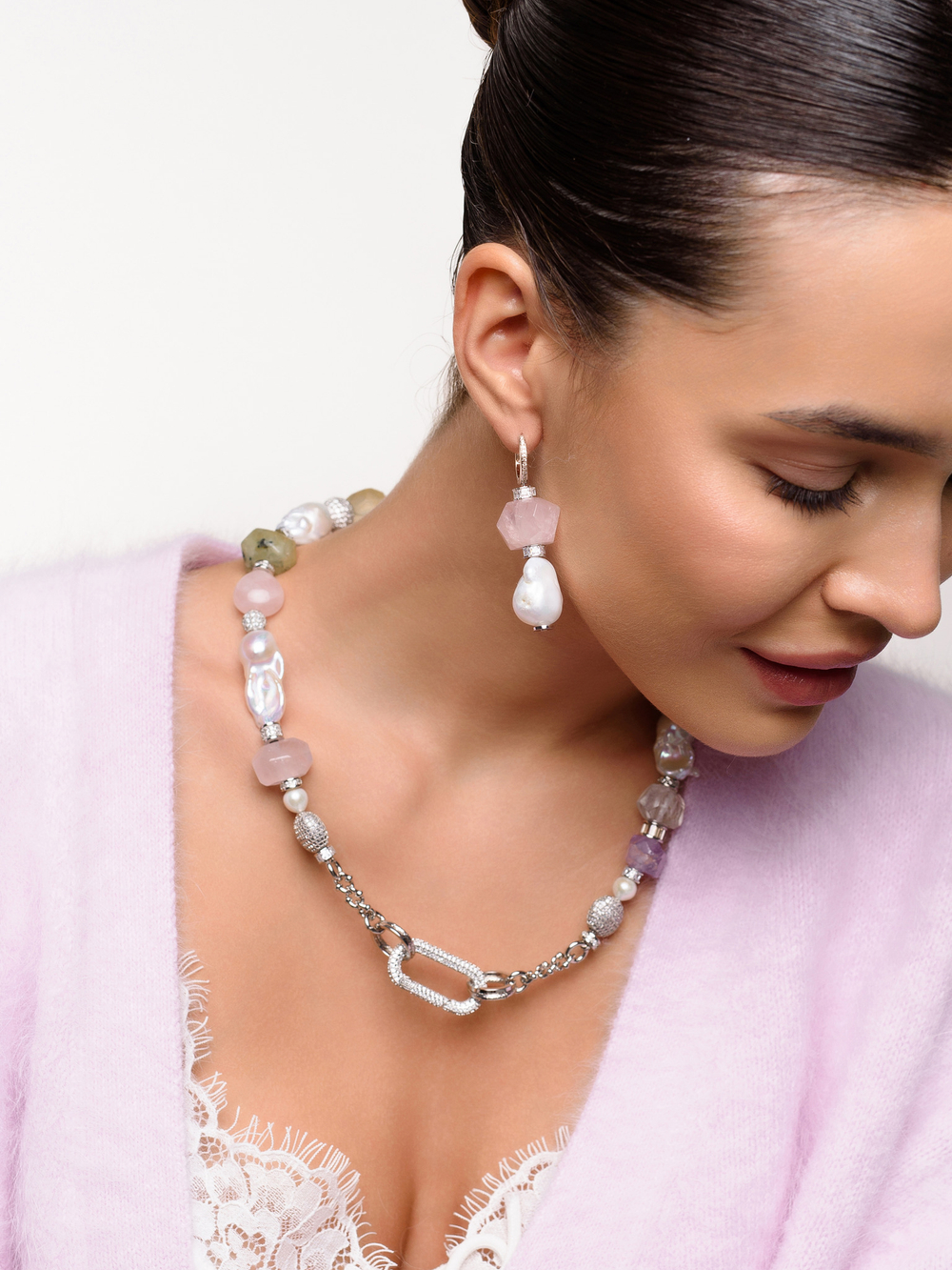 Серьги "Magic minerals" Silver